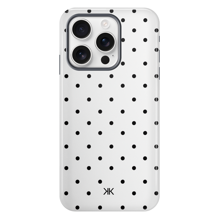 Black Polka Dot tough phone case for iPhone 16 Pro