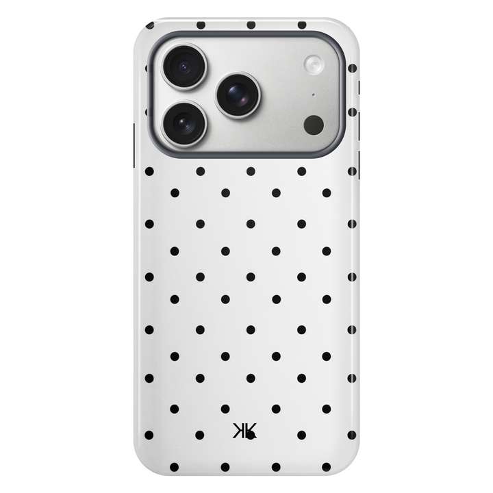 Black Polka Dot tough phone case for iPhone 17 Pro