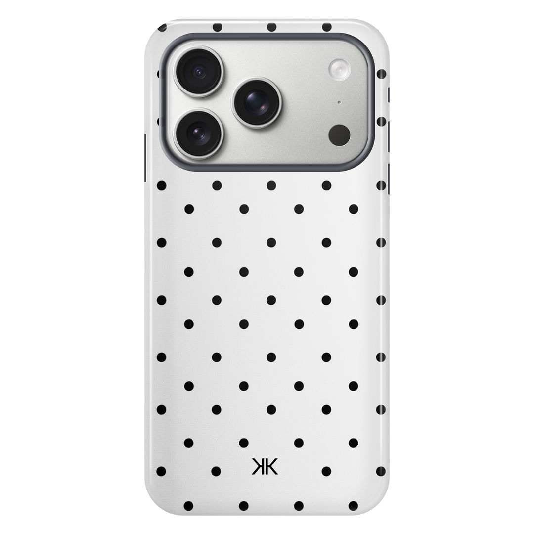 Black Polka Dot tough phone case for iPhone 17 Pro
