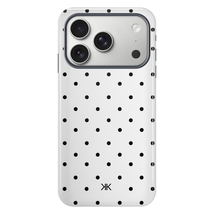 Black Polka Dot tough phone case for iPhone 17 Pro