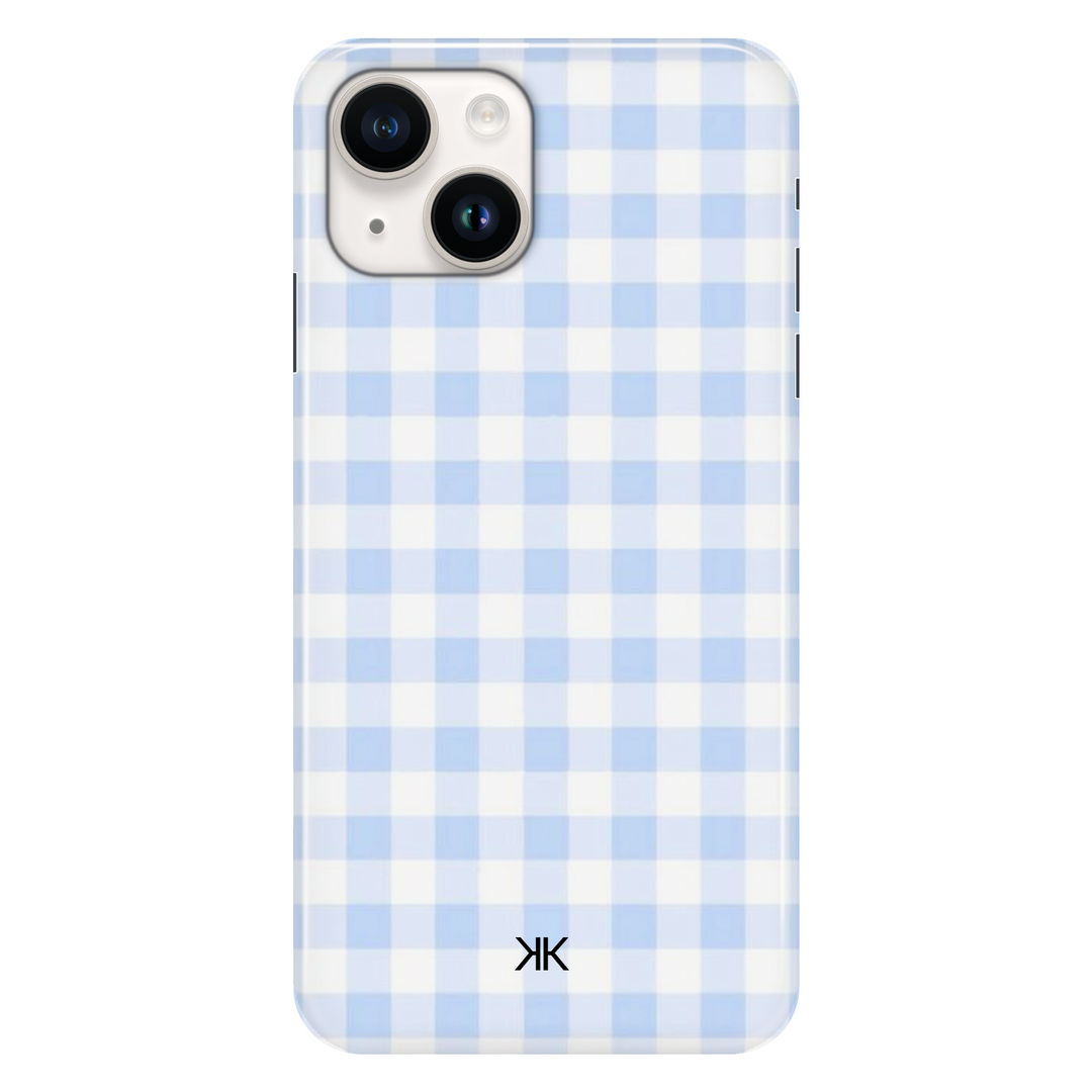Blue Gingham phone case for iPhone 14