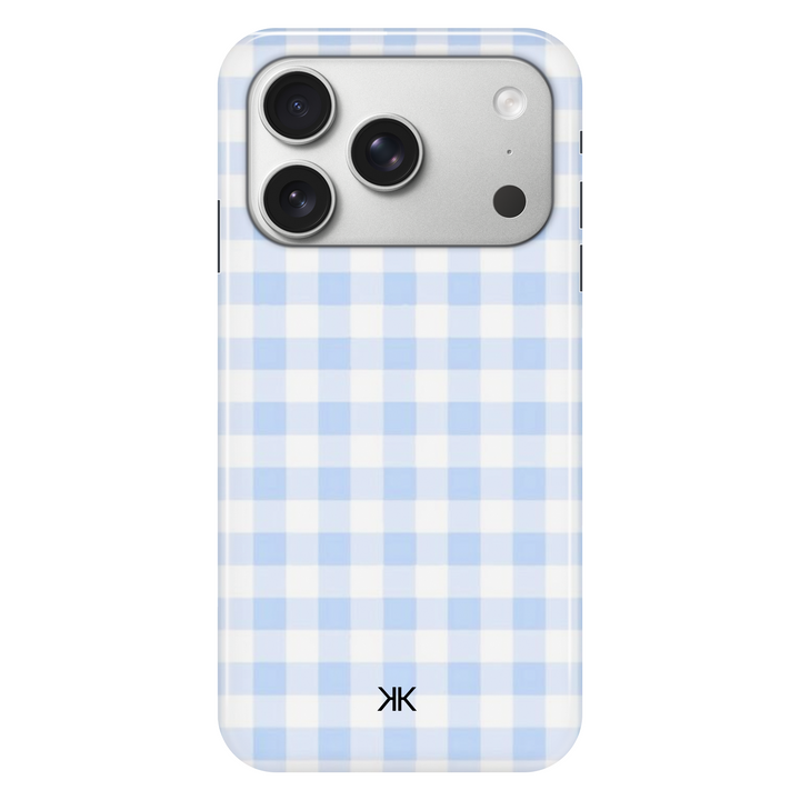 Blue Gingham phone case for iPhone 17 Pro
