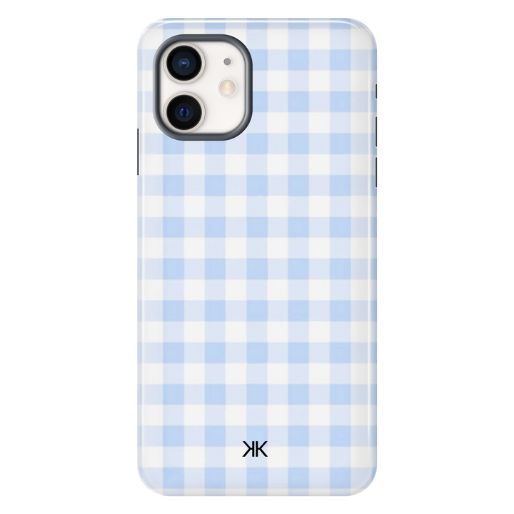 Blue Gingham Phone Case - Tough Case - iphone-12