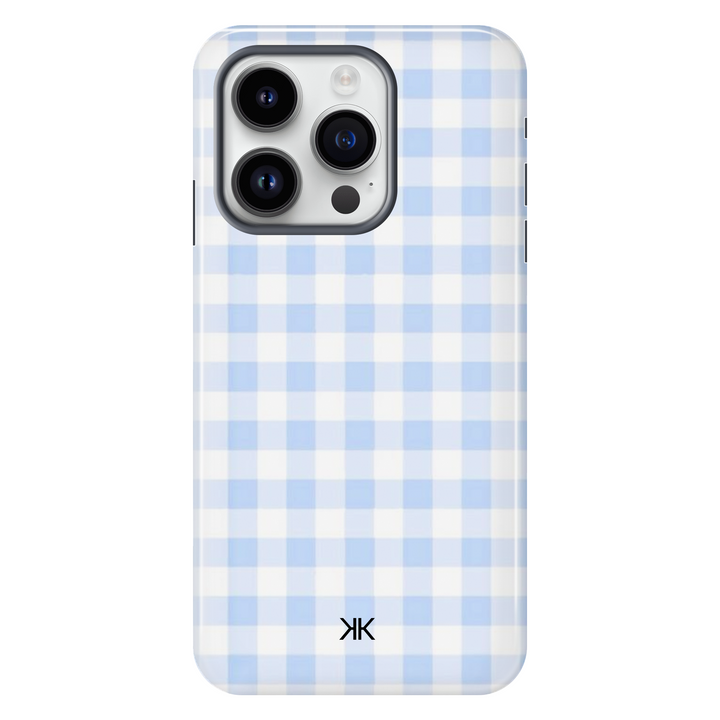 Blue Gingham Phone Case - Tough Case - iphone-14-pro