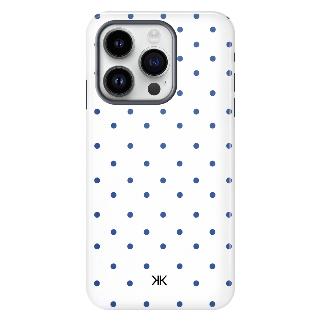 Blue Polka Dot Phone Case - Tough Case - iphone-14-pro