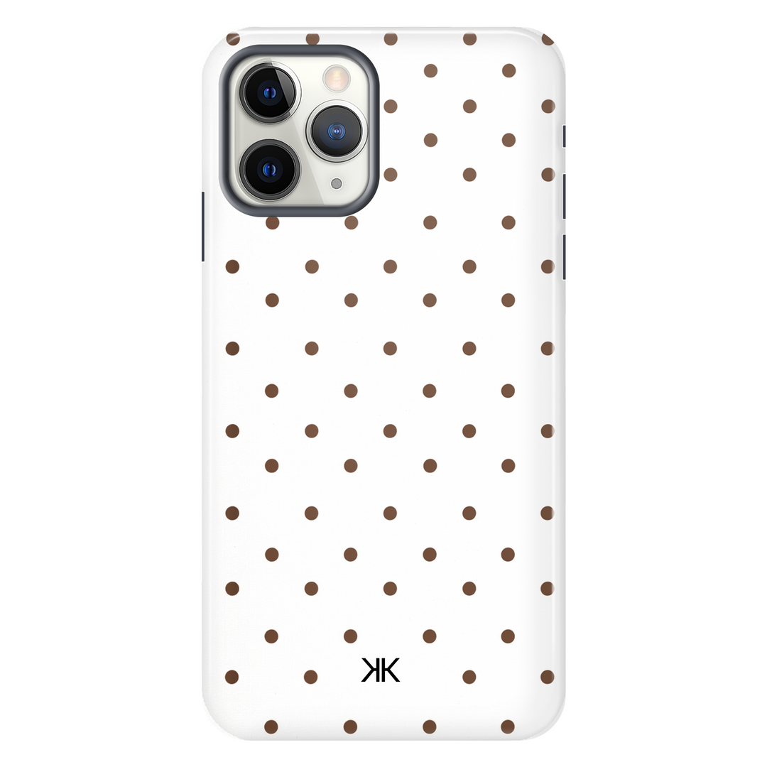 Brown Polka Dot Phone Case - Tough Case - iphone-11-pro