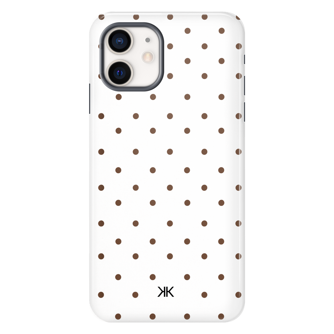 Brown Polka Dot Phone Case - Tough Case - iphone-12
