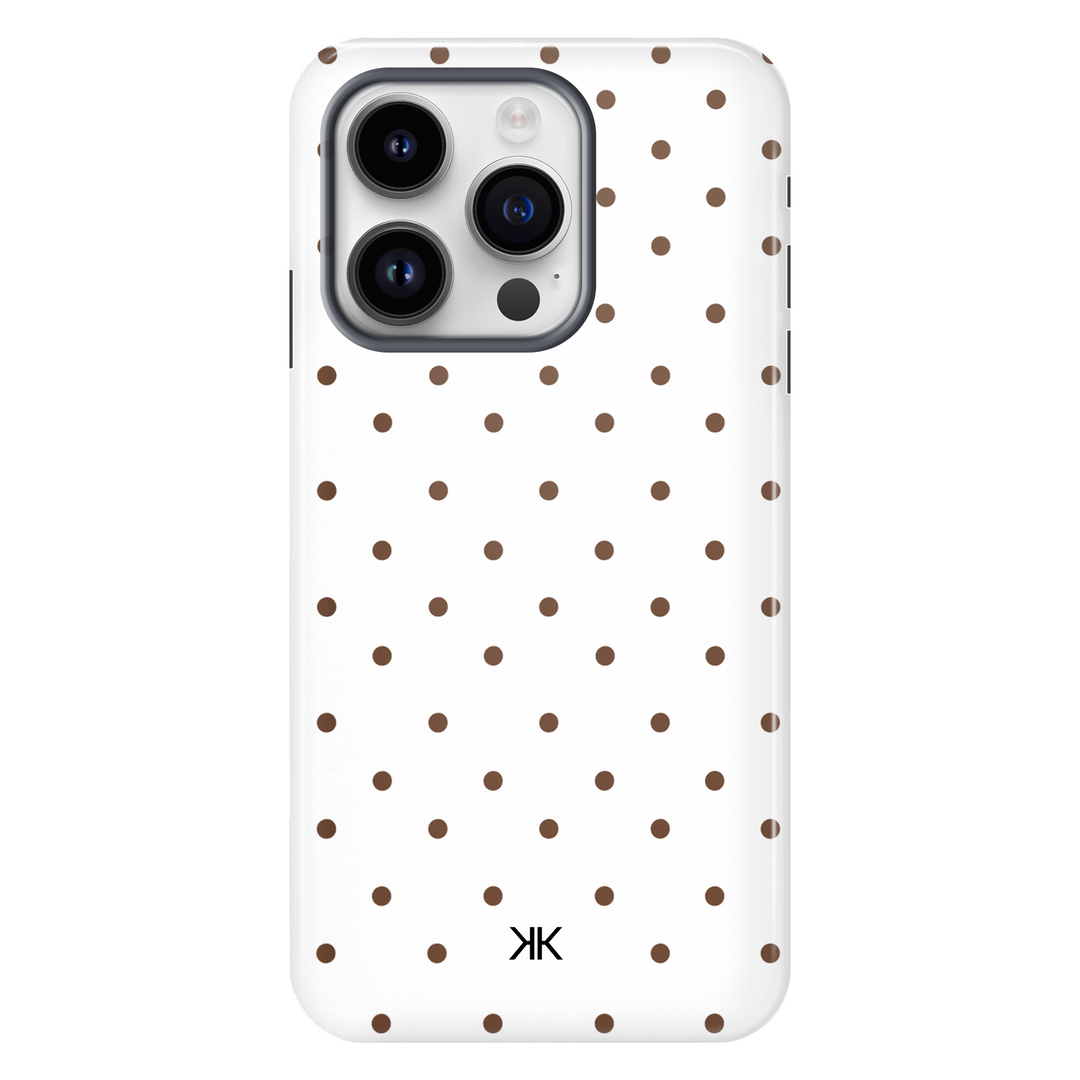 Brown Polka Dot Phone Case - Tough Case - iphone-14-pro