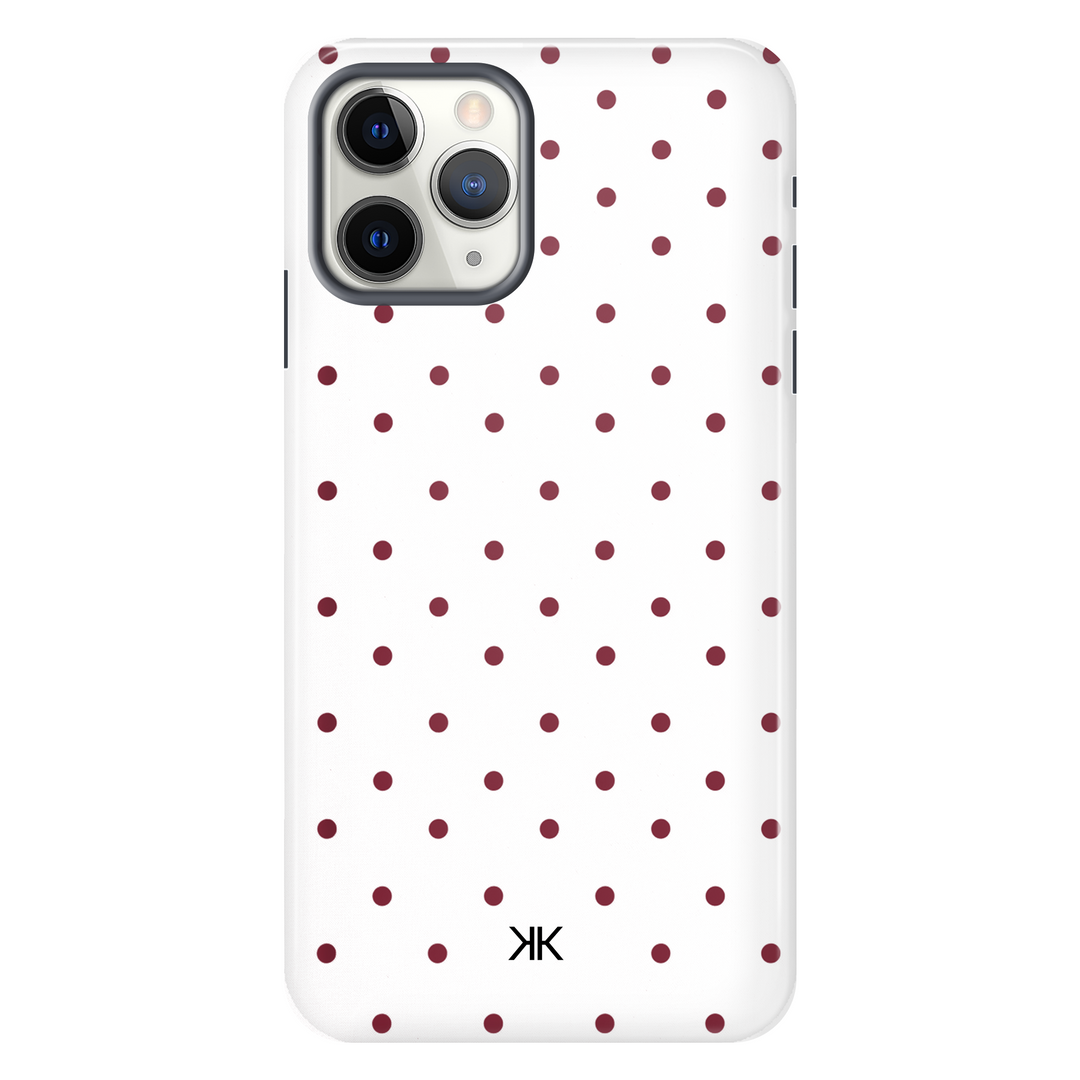 Burgundy Polka Dot Phone Case - Tough Case - iphone-11-pro