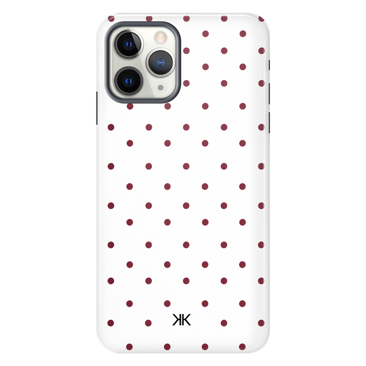 Burgundy Polka Dot Phone Case - Tough Case - iphone-11-pro