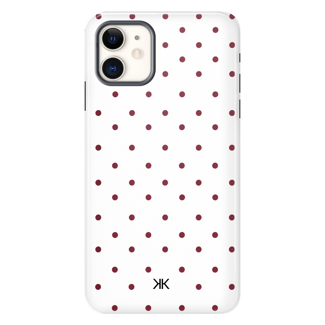 Burgundy Polka Dot Phone Case - Tough Case - iphone-11