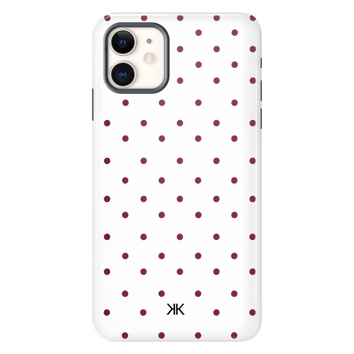 Burgundy Polka Dot Phone Case - Tough Case - iphone-11