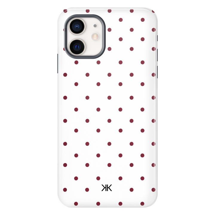 Burgundy Polka Dot Phone Case - Tough Case - iphone-12