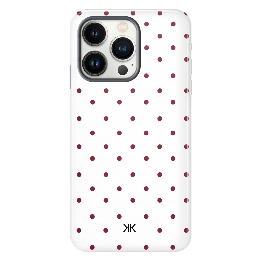 Burgundy Polka Dot Phone Case - Tough Case - iphone-13-pro