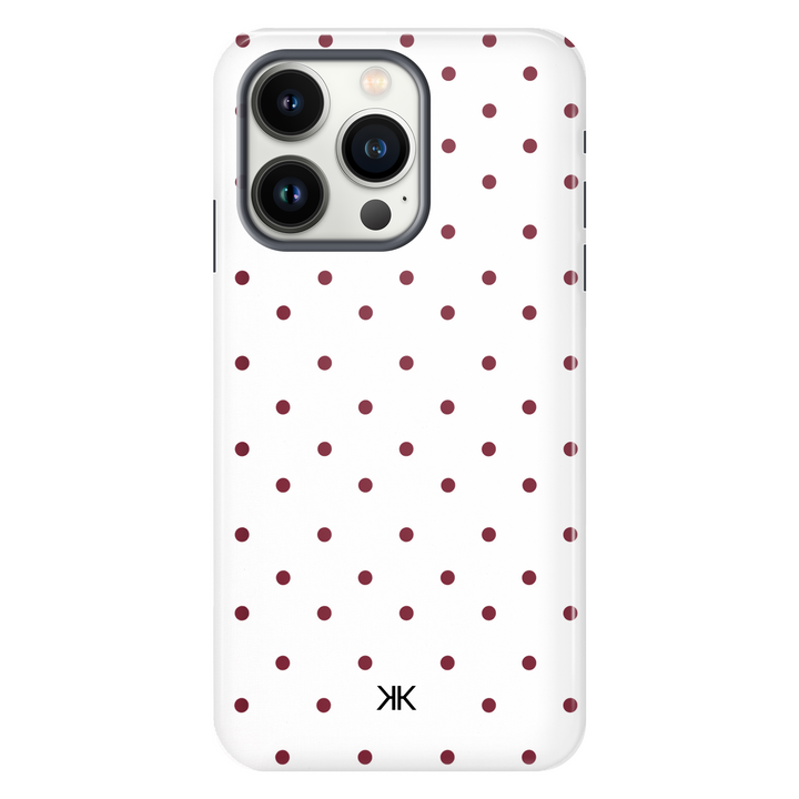 Burgundy Polka Dot Phone Case - Tough Case - iphone-13-pro