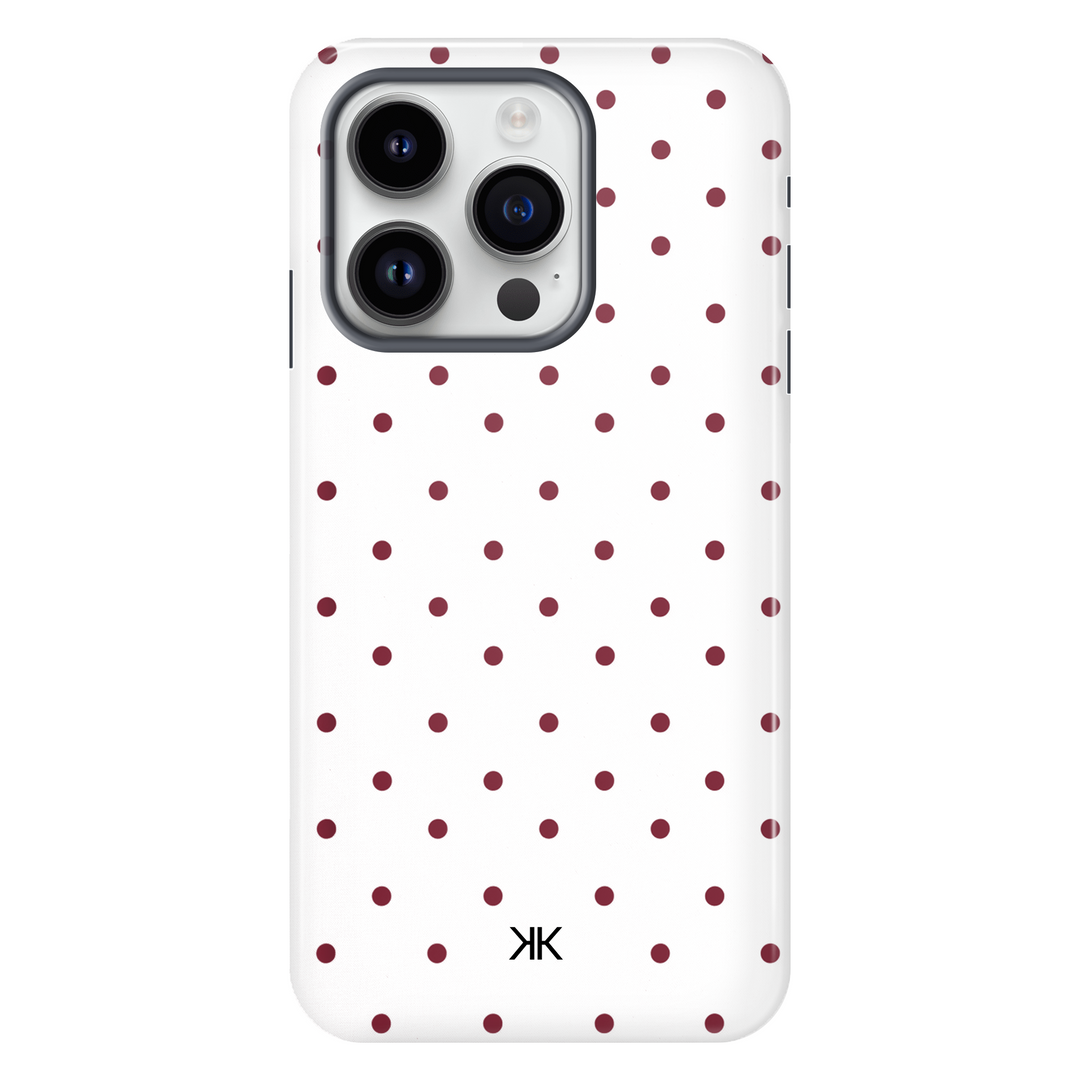 Burgundy Polka Dot Phone Case - Tough Case - iphone-14-pro