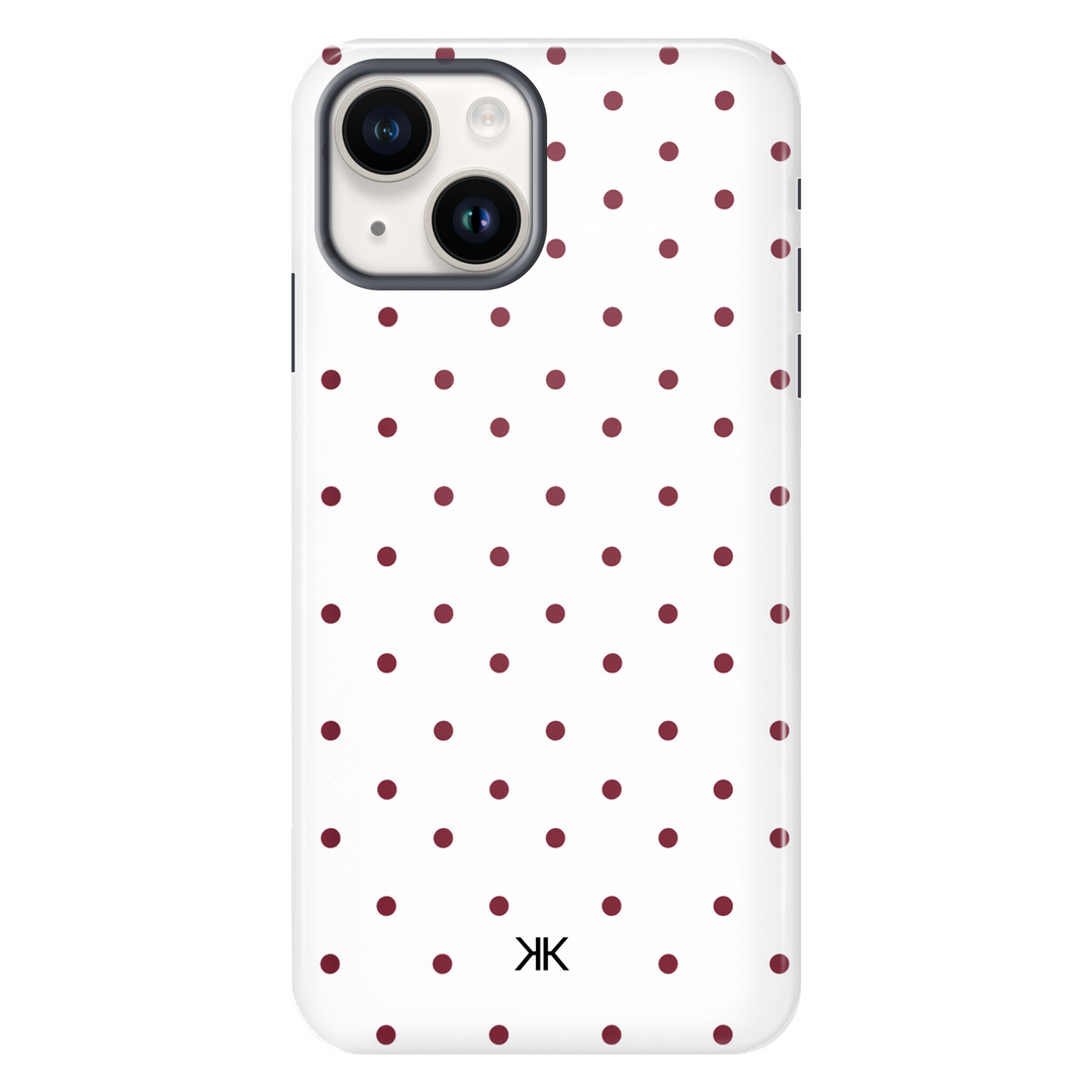 Burgundy Polka Dot Phone Case - Tough Case - iphone-14