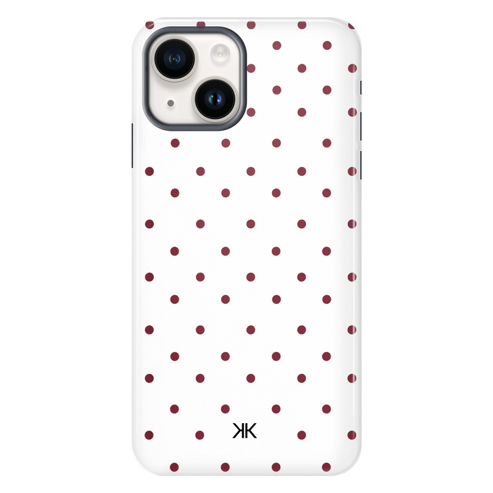 Burgundy Polka Dot Phone Case - Tough Case - iphone-14
