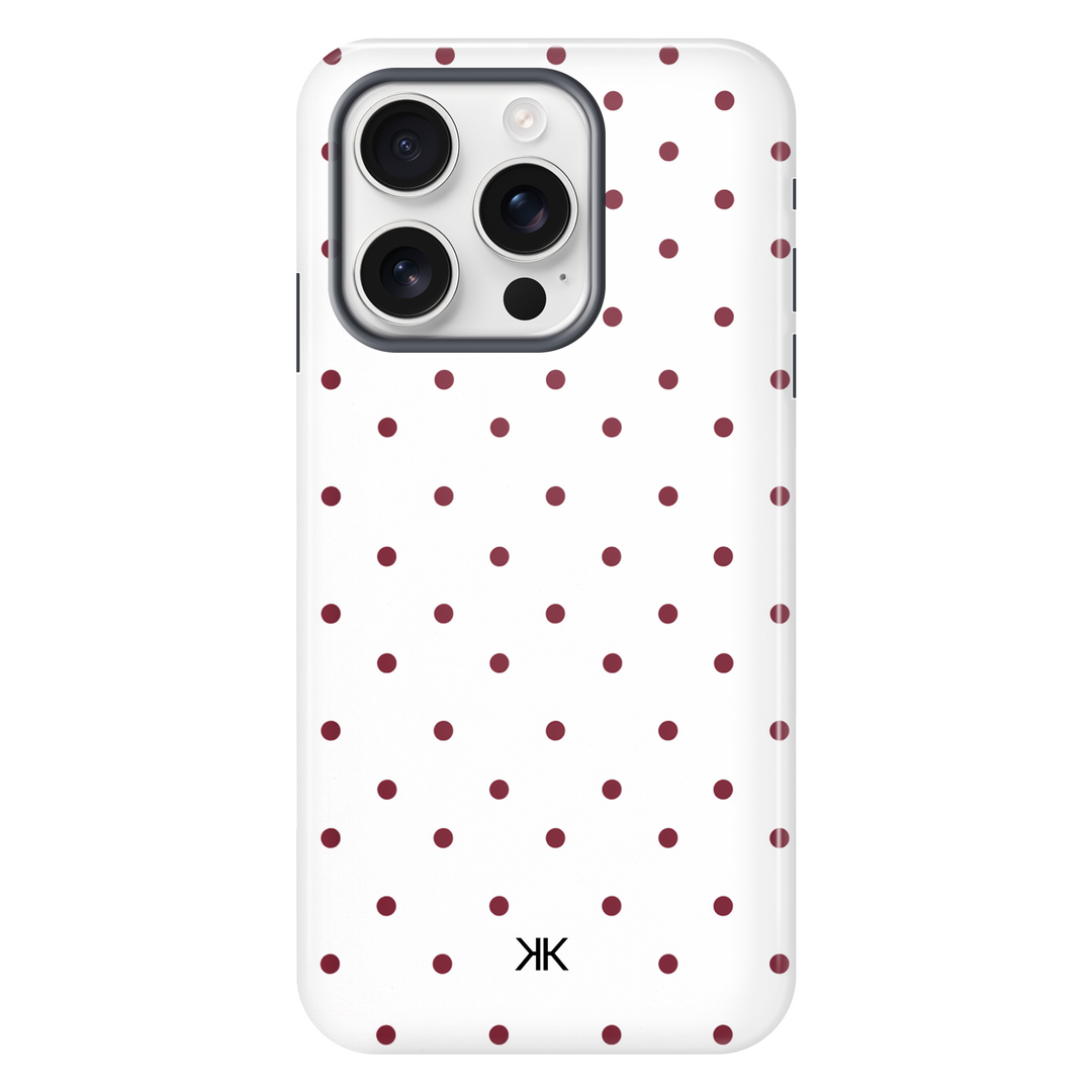 Burgundy Polka Dot Phone Case - Tough Case - iphone-16-pro