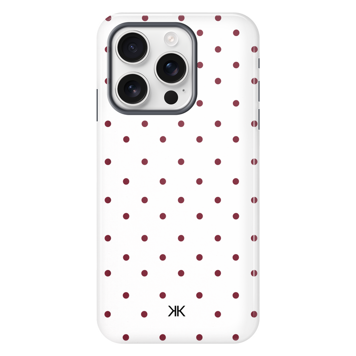 Burgundy Polka Dot Phone Case - Tough Case - iphone-16-pro