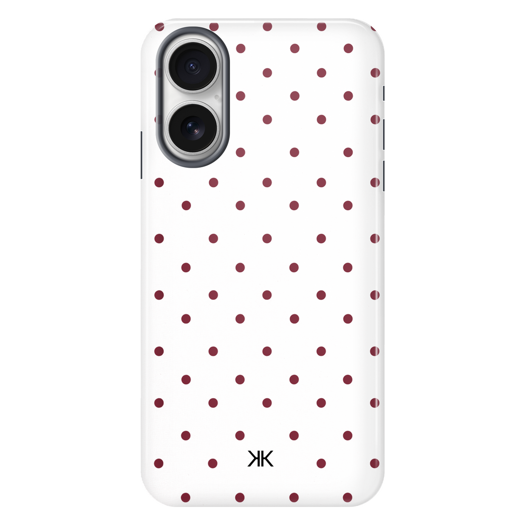Burgundy Polka Dot Phone Case - Tough Case - iphone-16