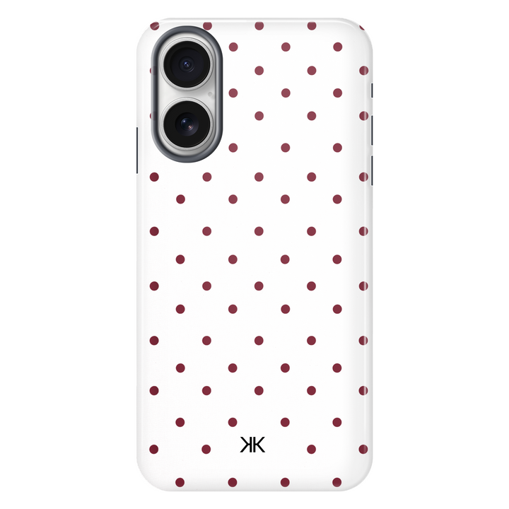 Burgundy Polka Dot Phone Case - Tough Case - iphone-16