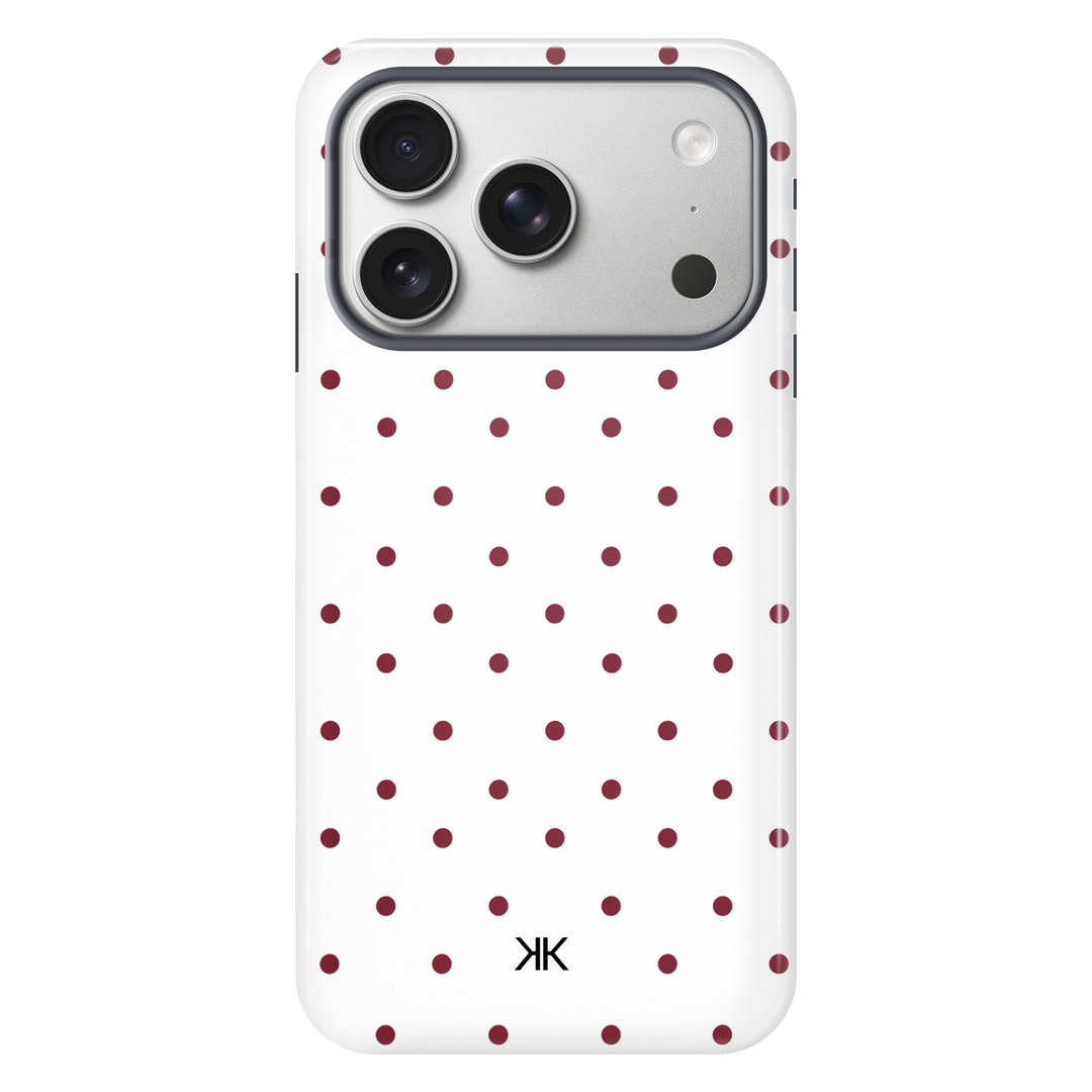 Burgundy Polka Dot Phone Case - Tough Case - iphone-17-pro