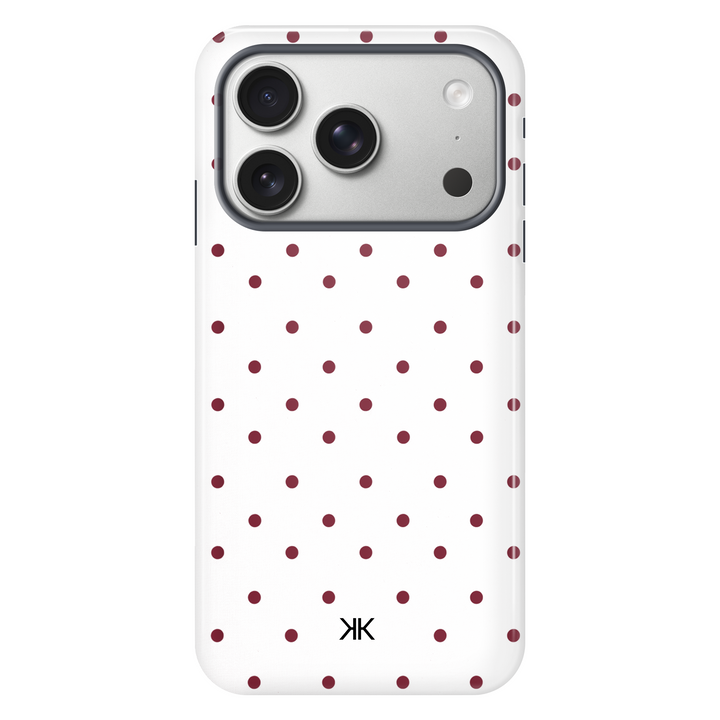 Burgundy Polka Dot Phone Case - Tough Case - iphone-17-pro