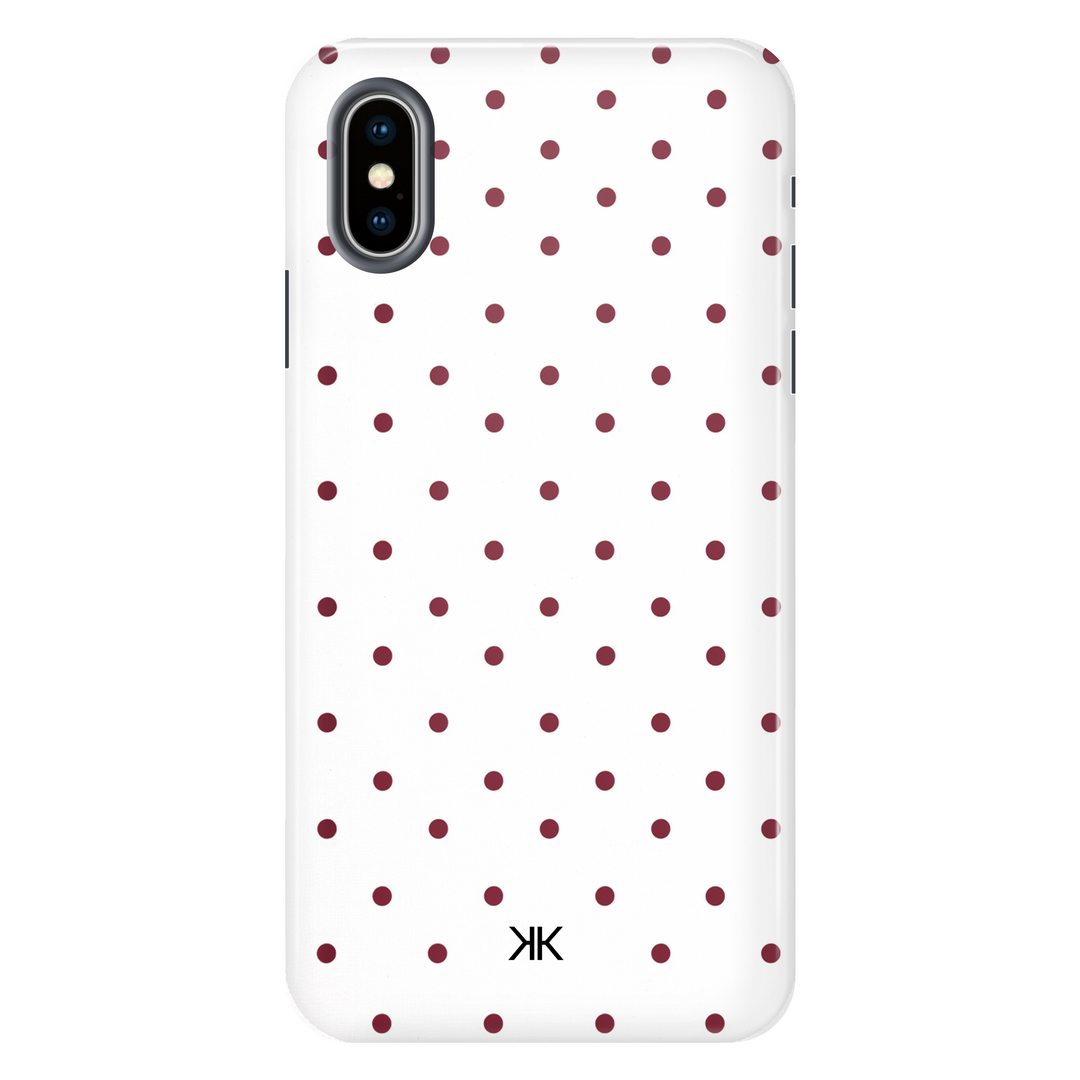 Burgundy Polka Dot Phone Case - Tough Case - iphone-x