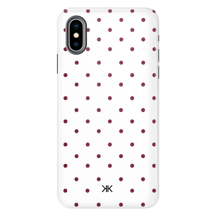 Burgundy Polka Dot Phone Case - Tough Case - iphone-x