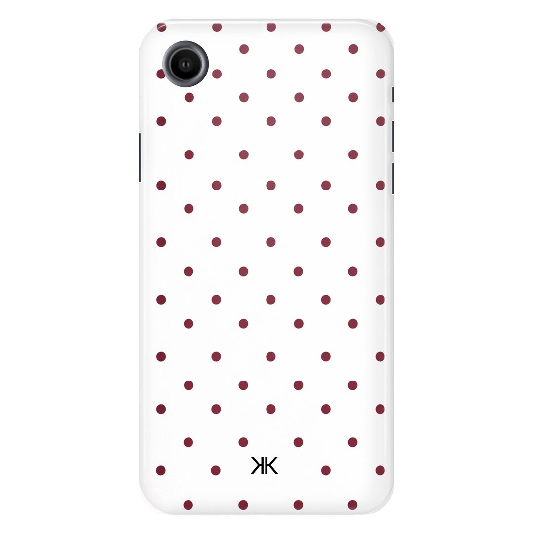 Burgundy Polka Dot Phone Case - Tough Case - iphone-xr