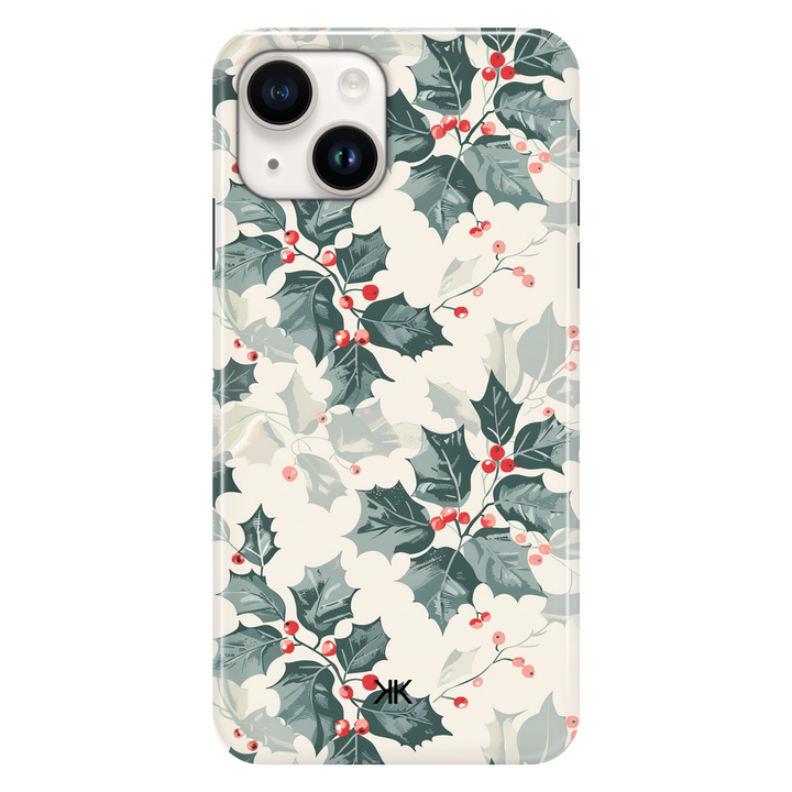 Christmas Holly phone case for iPhone 14