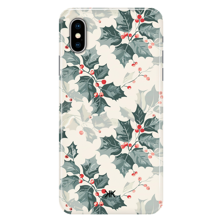 Christmas Holly phone case for iPhone X