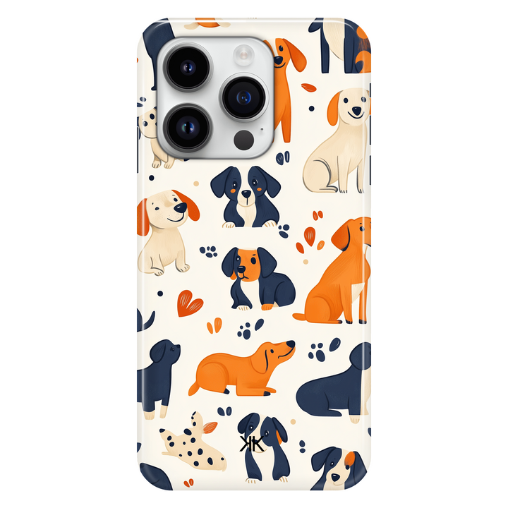 White Dogs phone case for iPhone 14 Pro
