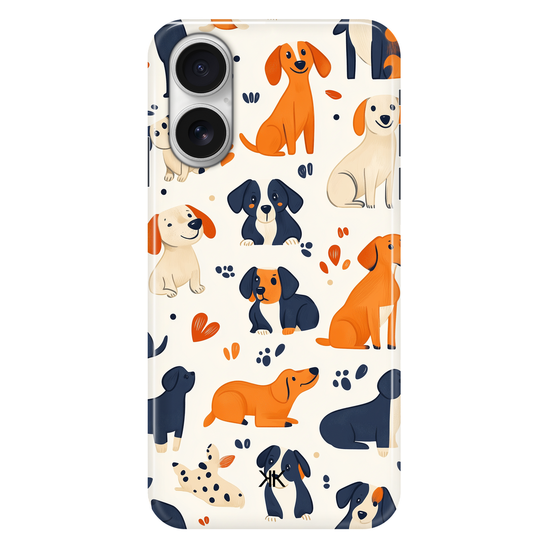 White Dogs phone case for iPhone 16