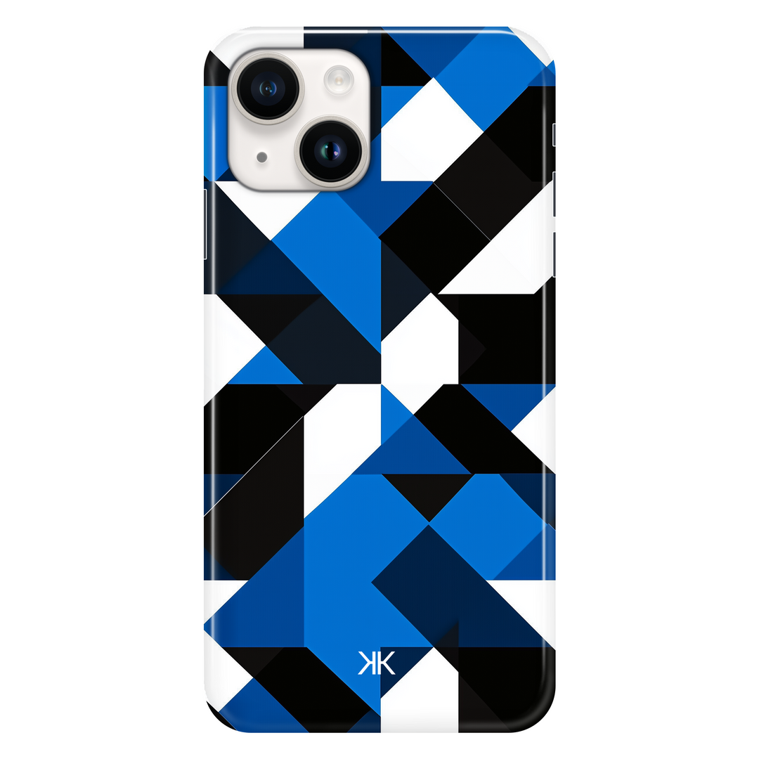 Blue Geometric phone case for iPhone 14