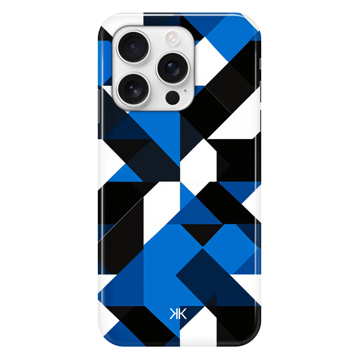 Blue Geometric phone case for iPhone 16 Pro