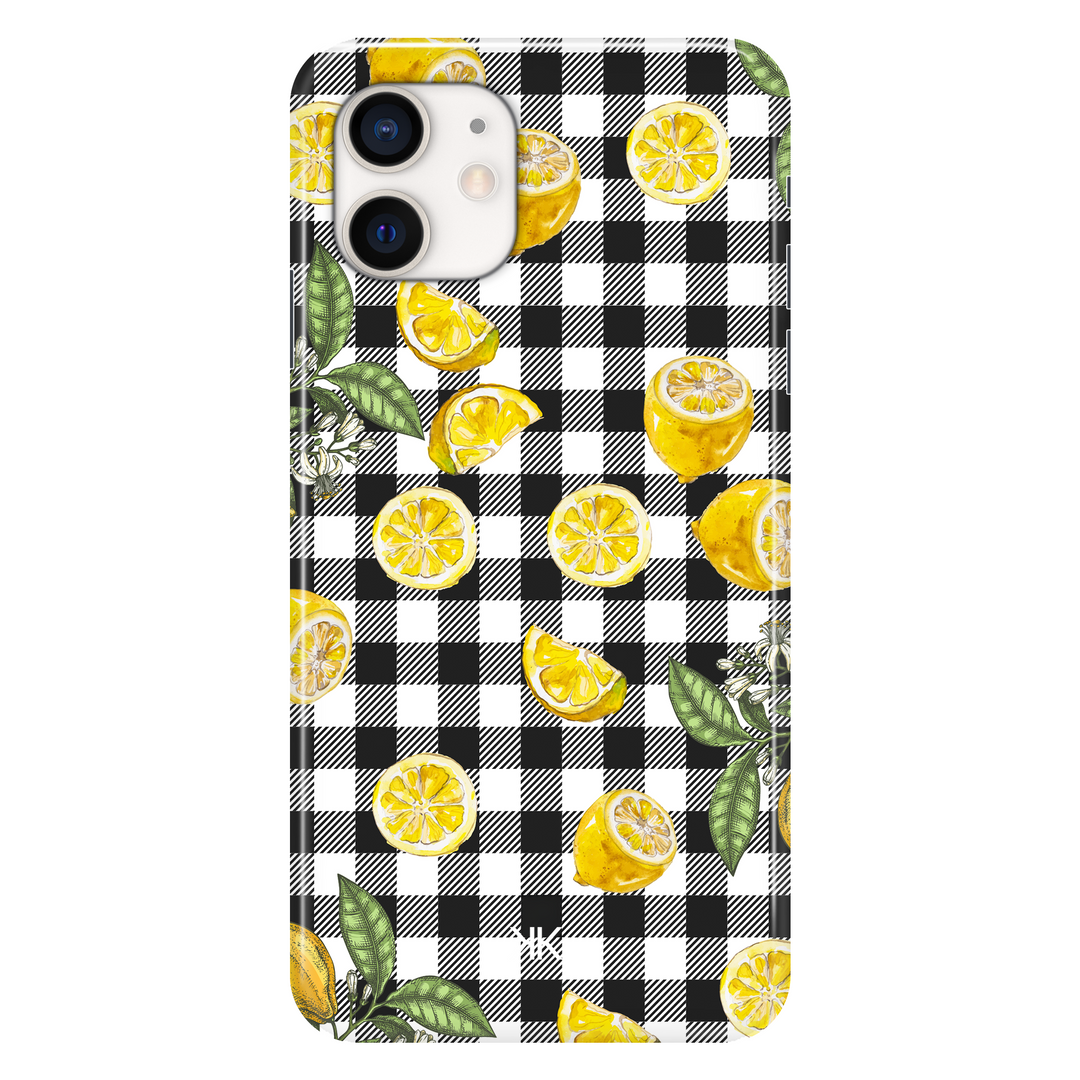 Gingham Lemons phone case for iPhone 12