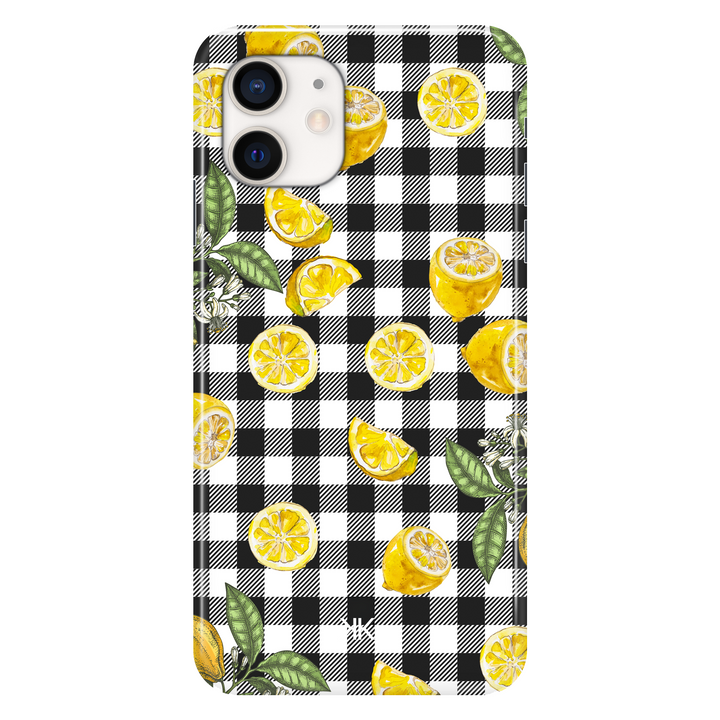 Gingham Lemons phone case for iPhone 12