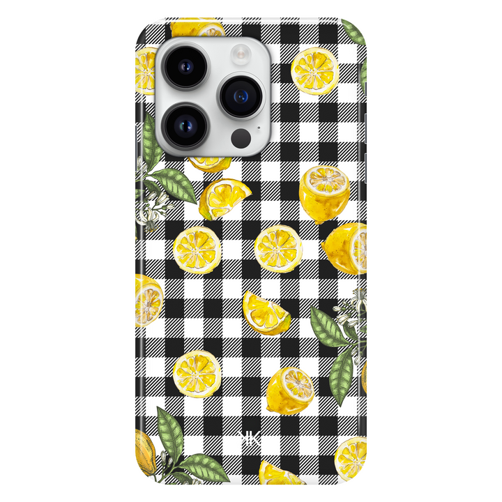 Gingham Lemons phone case for iPhone 14 Pro