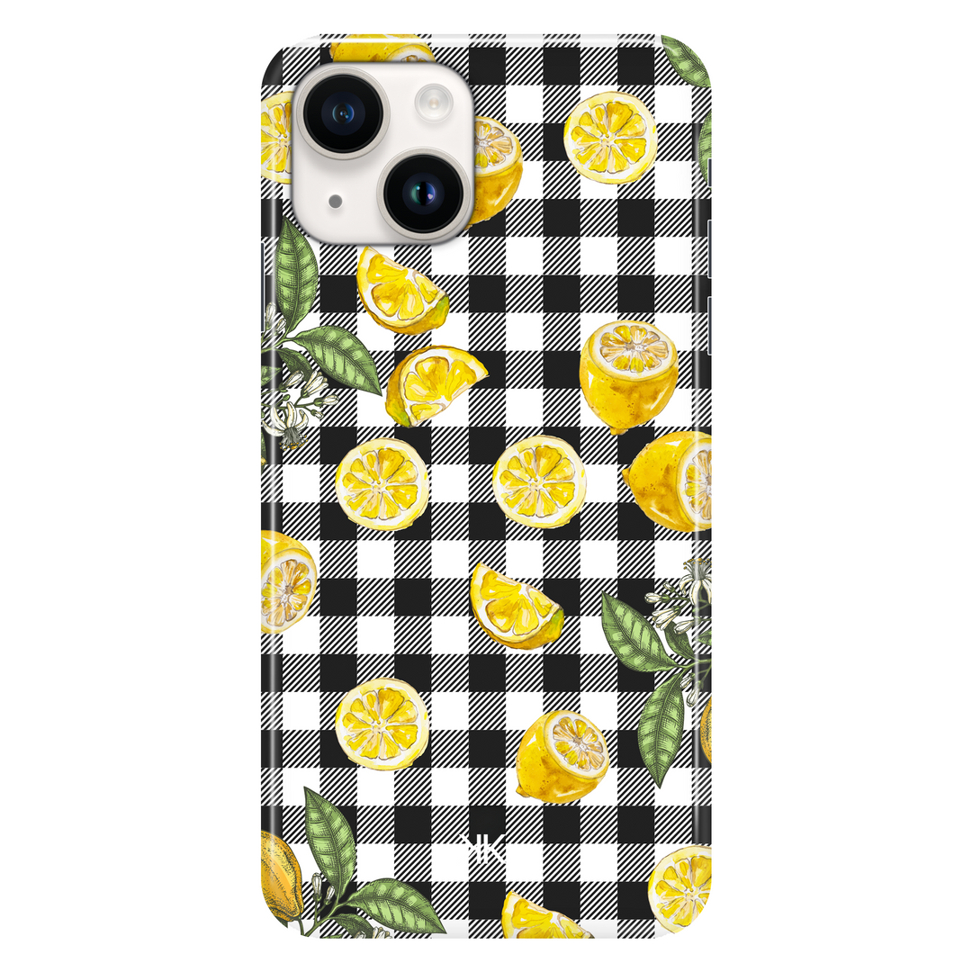 Gingham Lemons phone case for iPhone 14