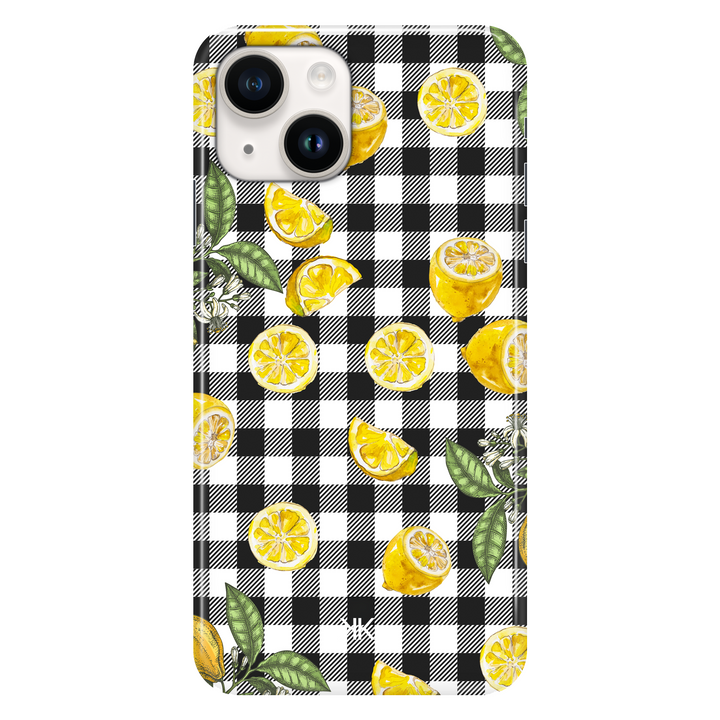 Gingham Lemons phone case for iPhone 14