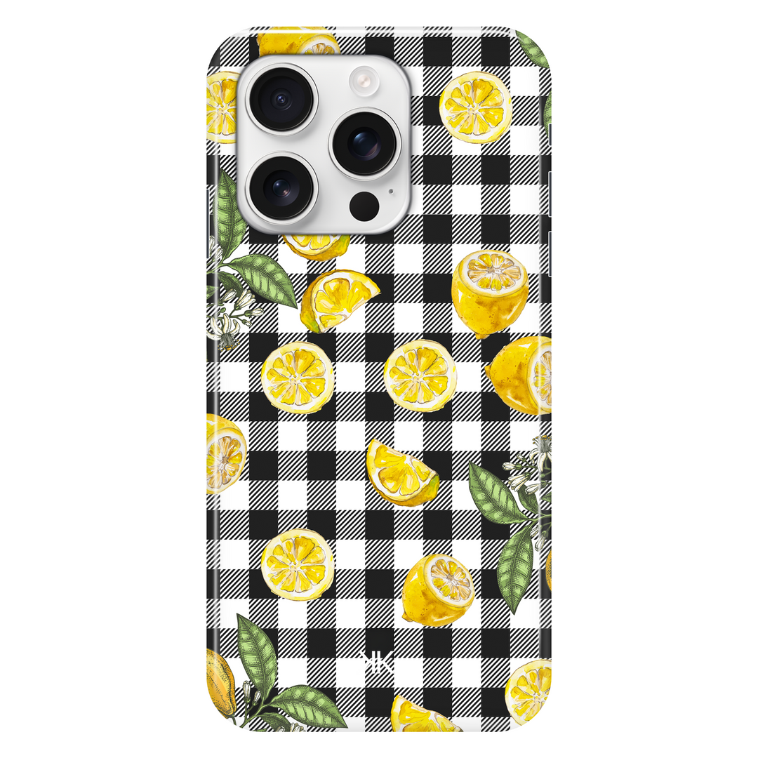 Gingham Lemons phone case for iPhone 16 Pro
