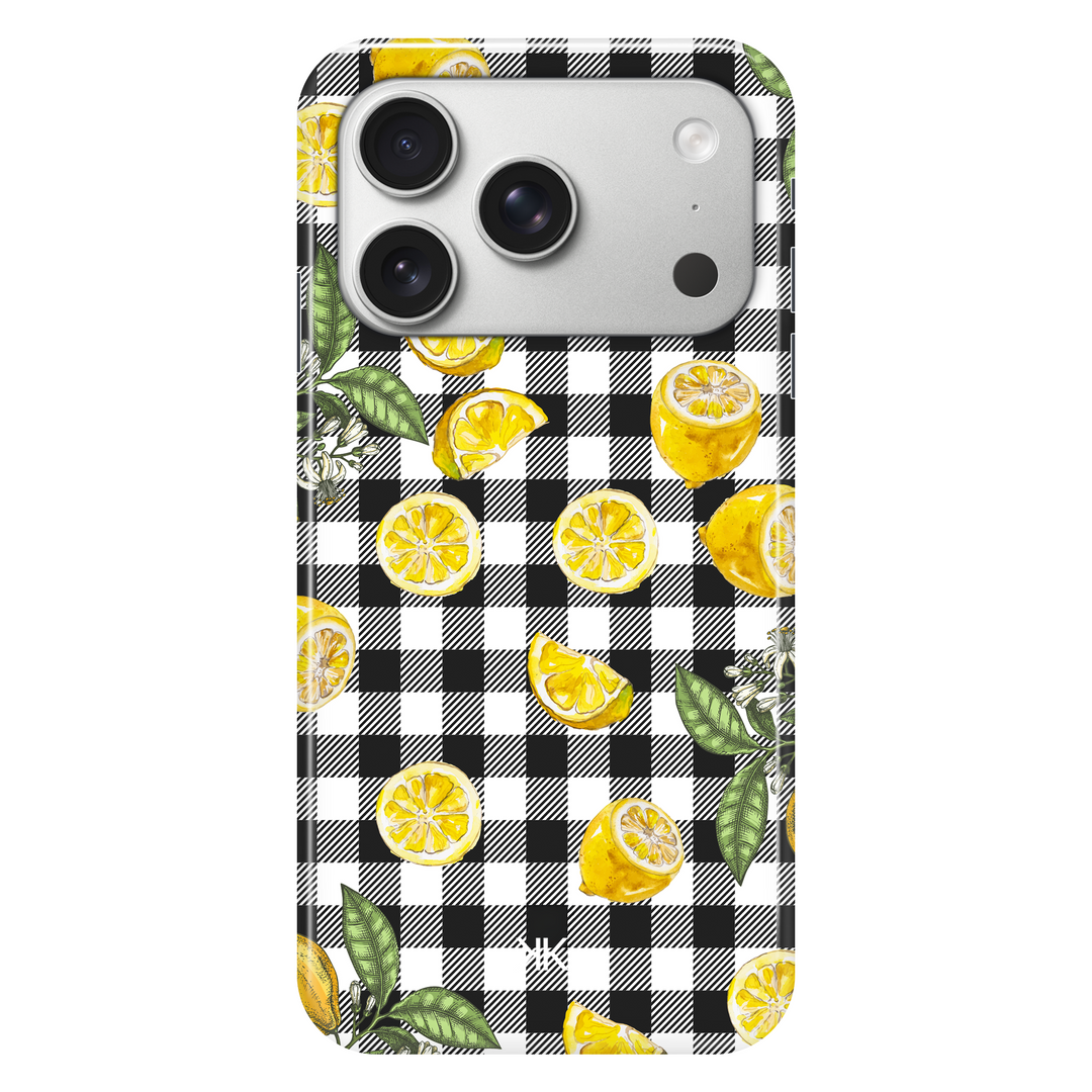 Gingham Lemons phone case for iPhone 17 Pro
