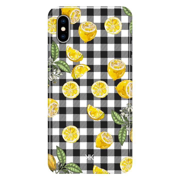 Gingham Lemons phone case for iPhone X