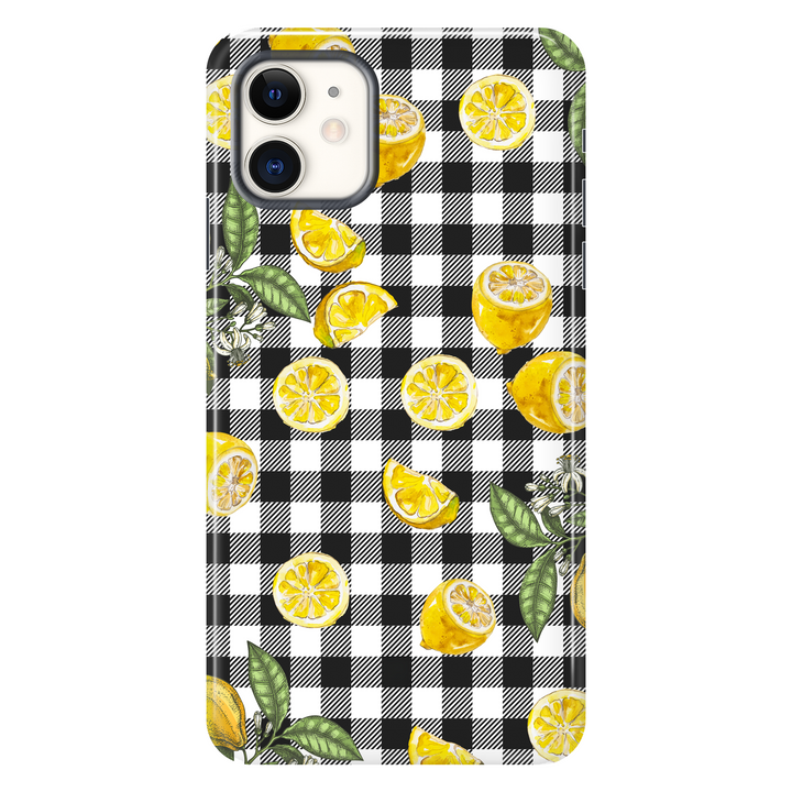 Gingham Lemons tough phone case for iPhone 11
