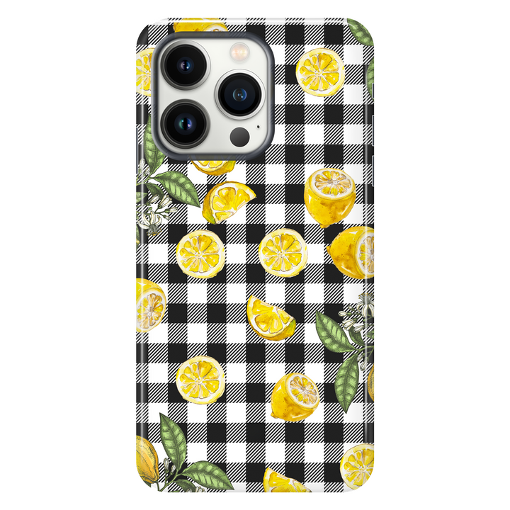 Gingham Lemons tough phone case for iPhone 13 Pro