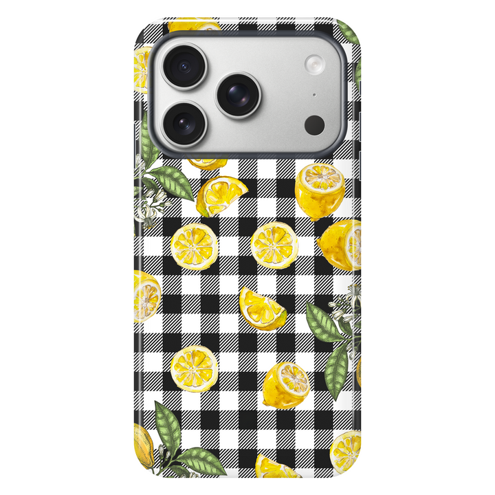 Gingham Lemons tough phone case for iPhone 17 Pro