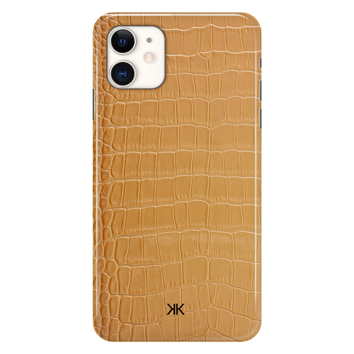 Gold Crocodile phone case for iPhone 11