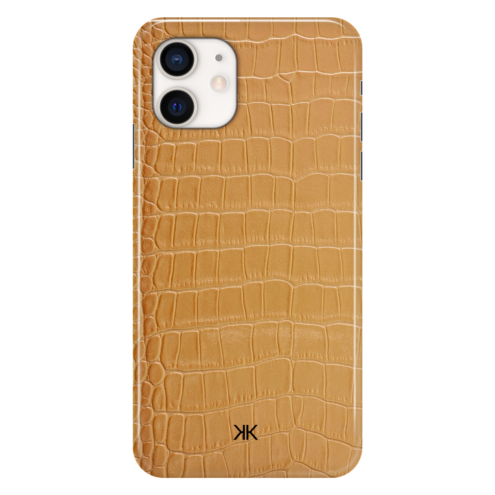 Gold Crocodile phone case for iPhone 12